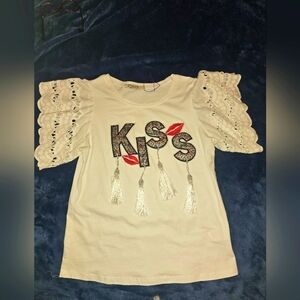 Women's KISS top eyelet sz M